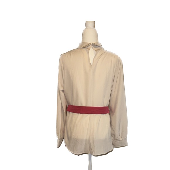 NWOT- SHEIN | XL (12) - Contrast Panel Asymmetrical Hem 2 In 1 Belted Blouse - Picture 6 of 11